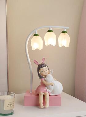 儿童台灯爱卧室床创头灯女孩可意礼物房卡通兔子公主温馨F9016护