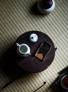 草022001木祠 黑檀铁艺承日式创木壶意功组合茶台小茶盘茶托盘夫