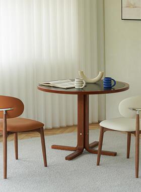 中椅古风实木真质感餐家Sevi Cha用餐皮厅设计师椅子北软欧包餐桌