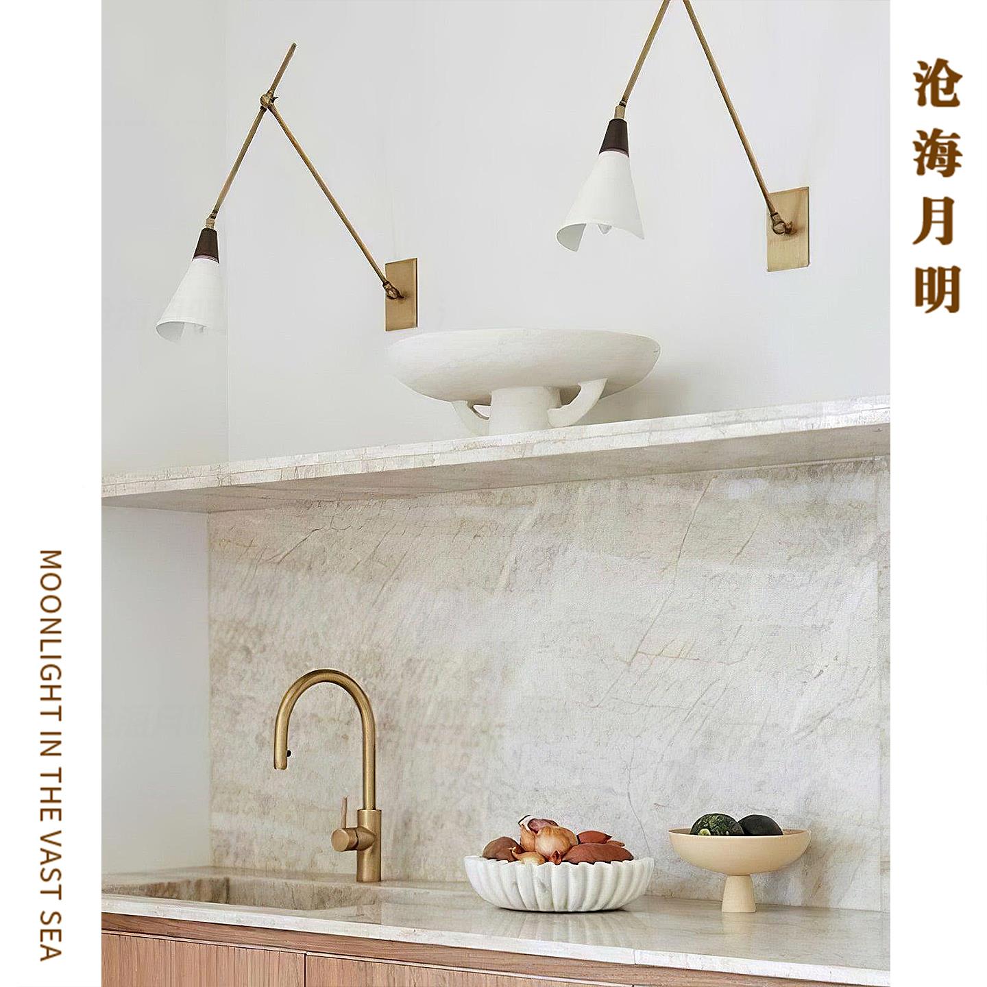 Athena lCadernne同款壁灯式覆古黄铜床灯卧室客厅饭法厅AP011头