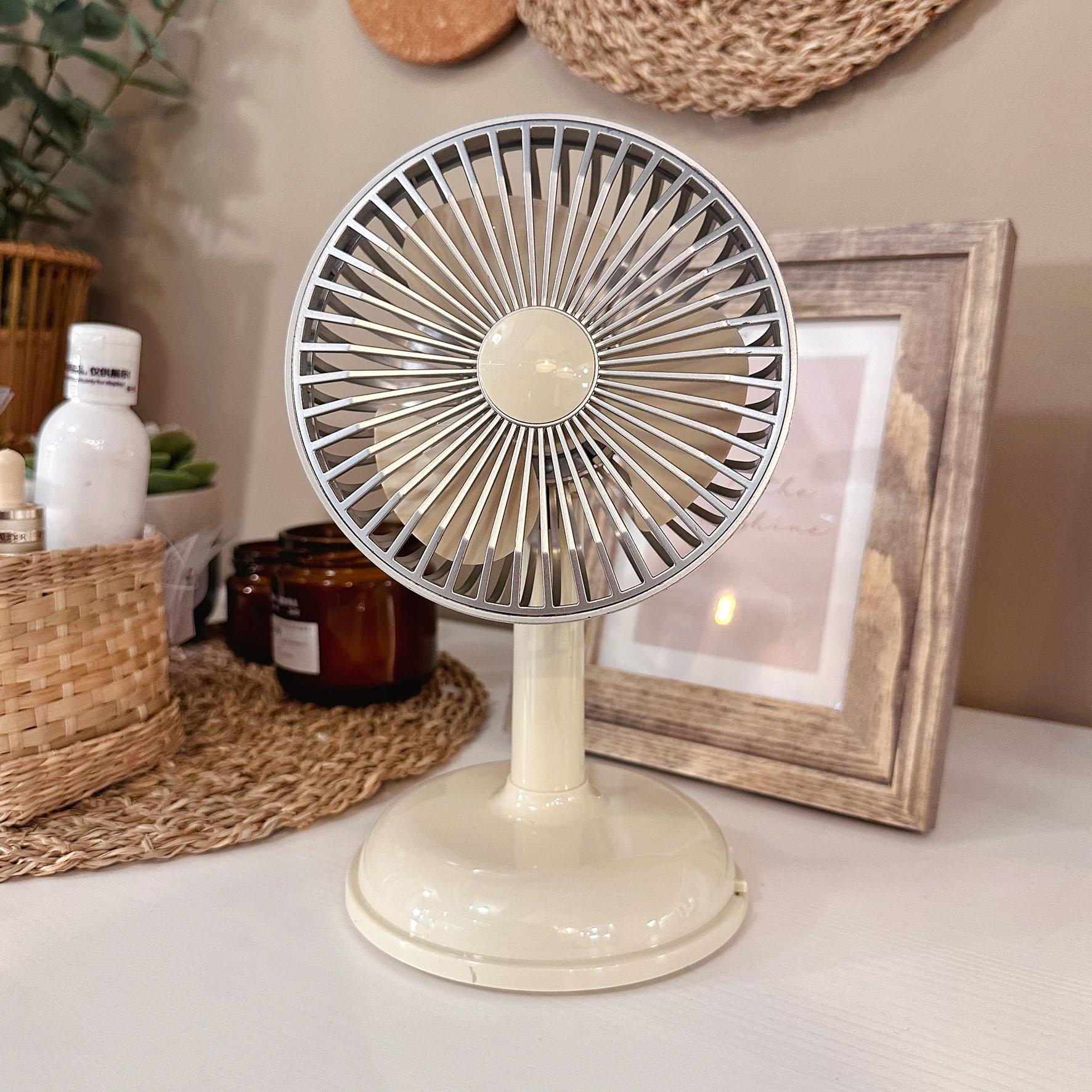 桌面小公风扇舍办室USB充电桌15.5*14.上台式风扇简约复便携式电