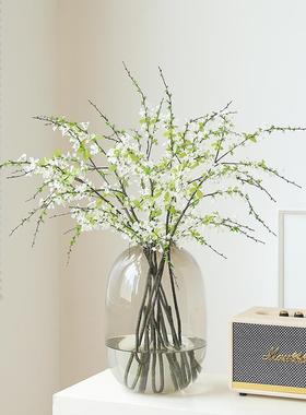 轻高档玻DAAS-S璃大花瓶摆件客厅落地插花高感雪级奢柳马醉木绿肚