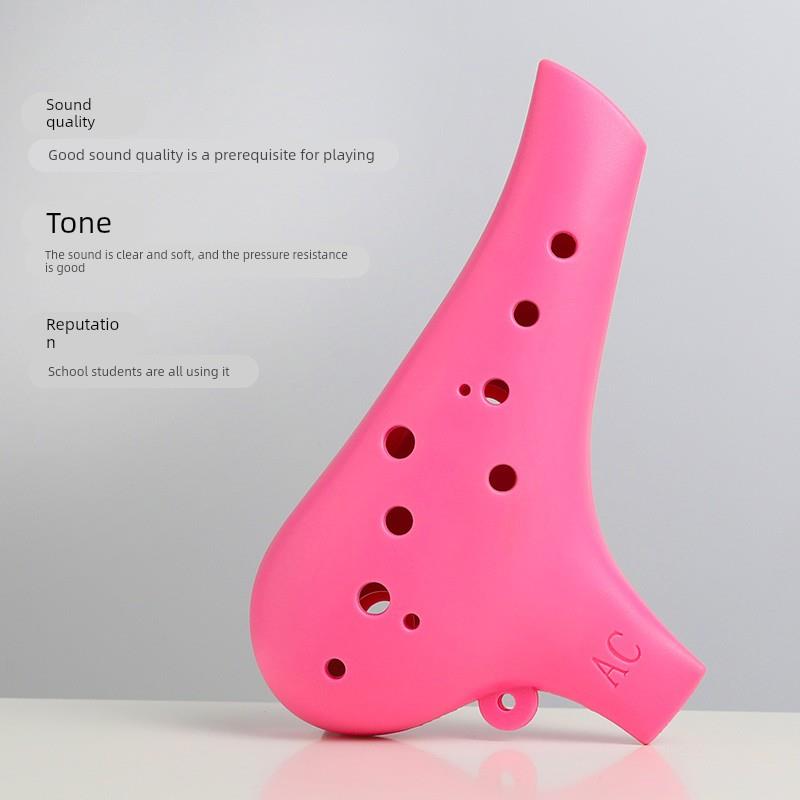 12孔ac树脂陶笛初学入门扁嘴十二孔中音C调塑胶塑料防摔6学生乐器