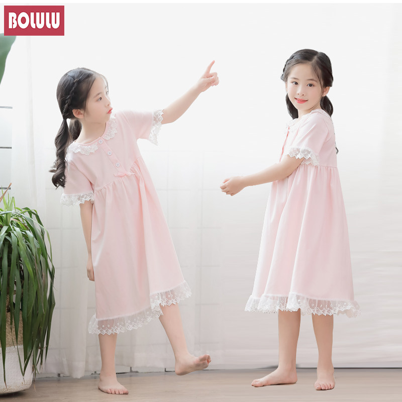 夏季纯棉女童睡裙女孩儿童公主家居服大童薄款短袖母女连衣裙睡衣,童装/婴儿装/亲子装,家居裙/睡裙,淘宝优惠券,粉丝福利购,淘宝优惠卷