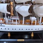 实木欧式 帆船模型工艺品摆件客厅摆设结婚礼物开业一帆风顺装 饰品