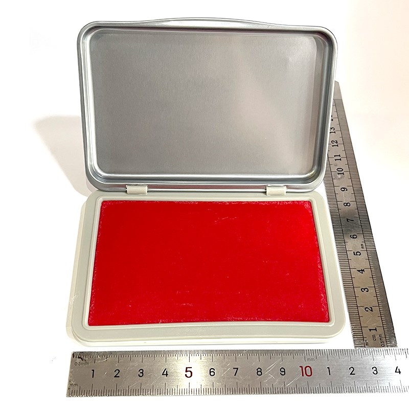 旗胜长方形印台硬质橡皮章印泥财务办公红色蓝色黑色大号快干水性