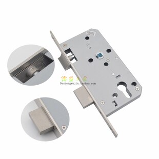 304不锈钢防火门分体锁7255 7260室内房门卧室锁办公楼双弯把手锁