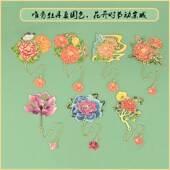 洛阳文创书签牡丹花纪念品中国风金属精致旅游礼品生日送老师礼物