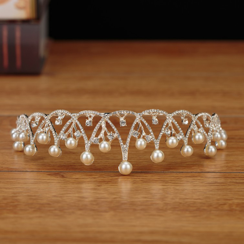 儿童皇冠头饰公主女童王冠水晶大发箍走秀演出皇冠小朋友生日发饰