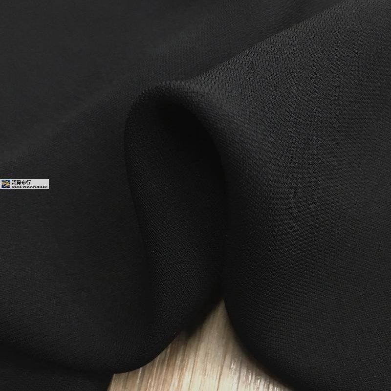 黑韩国麻纱面料垂感柔软免熨春夏阔脚裤连衣裙马甲小西装外套布料