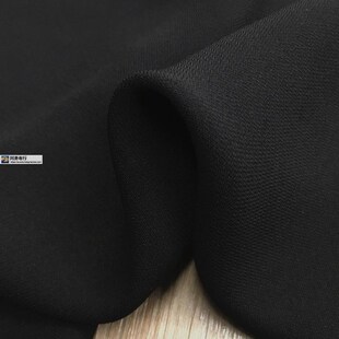 黑韩国麻纱面料垂感柔软免熨春夏阔脚裤连衣裙马甲小西装外套布料