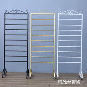 花店收纳架鲜花包装 展示架子 纸彩带壁挂货架围巾丝巾布料落地式