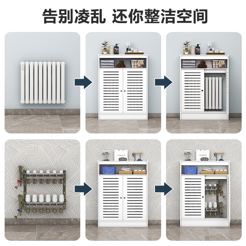 地暖分水器遮挡罩遮丑挡板暖气阀门暖气片遮挡柜水表箱管道遮挡板图片