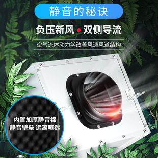 新风系统新风机强力静音管道送风机KTV酒店包厢排气扇家用换气扇