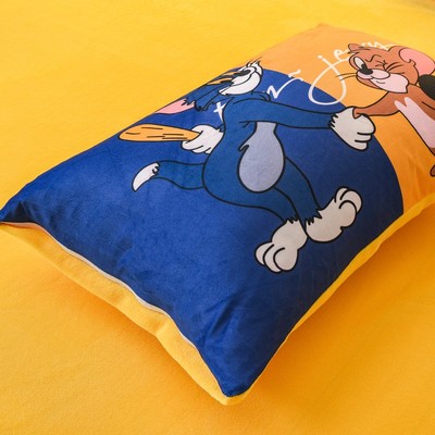 卡通猫和老鼠枕套加厚加绒枕头套珊瑚绒单个单人枕芯套内胆套儿童