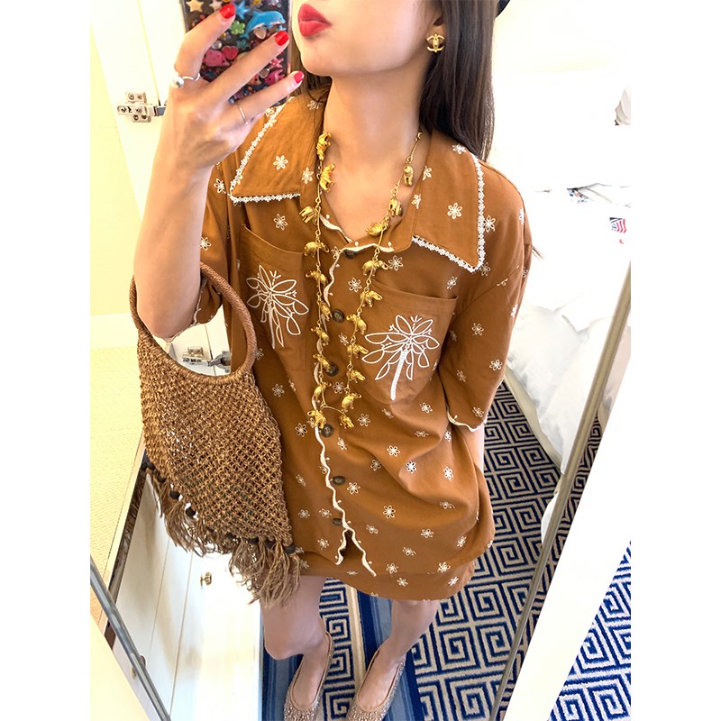 落落狷介 套装裙小众不撞款套装设计感短袖衬衫两件套上衣+半身裙