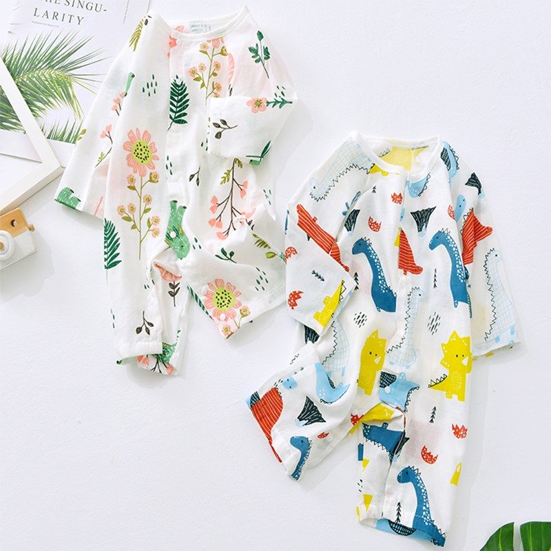 2023新款婴幼儿棉绸睡衣宝宝纯棉双层纱布连体衣新生儿长袖爬服夏,童装/婴儿装/亲子装,家居服连体衣,淘宝优惠券,粉丝福利购,淘宝优惠卷