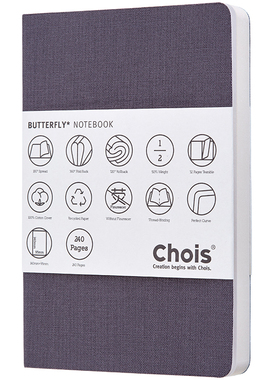 Chois轻型本 超轻便携记事本A5手帐本简约笔记本(送中性笔)