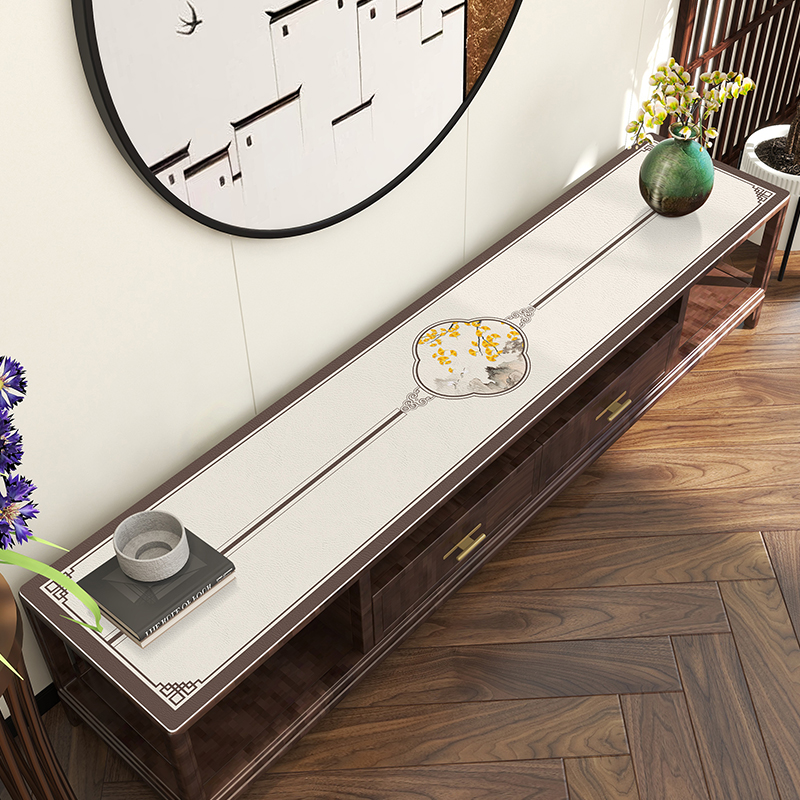 中式电视柜桌垫PVC桌布防油防水防尘客厅鞋柜台布餐边柜台面垫布