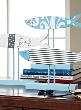 小鱼摆件 美式简约创意摆设 家居样板间装饰品儿童房摆件家居饰品