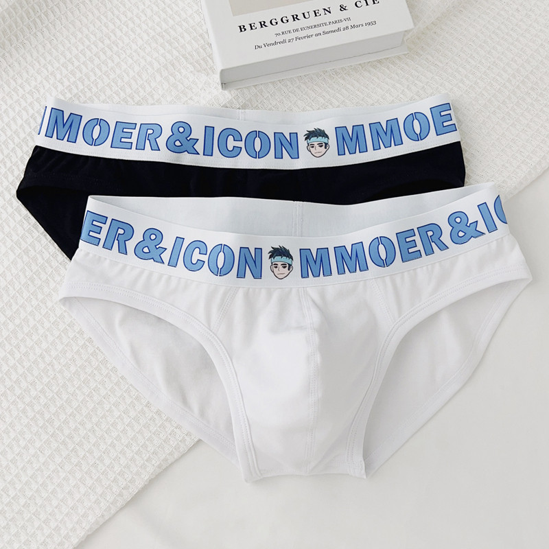 2条装士三角内裤低腰卡通腰带棉质舒适性感U凸简约青年底裤包邮,女士内衣/男士内衣/家居服,男三角内裤,淘宝优惠券,粉丝福利购,淘宝优惠卷