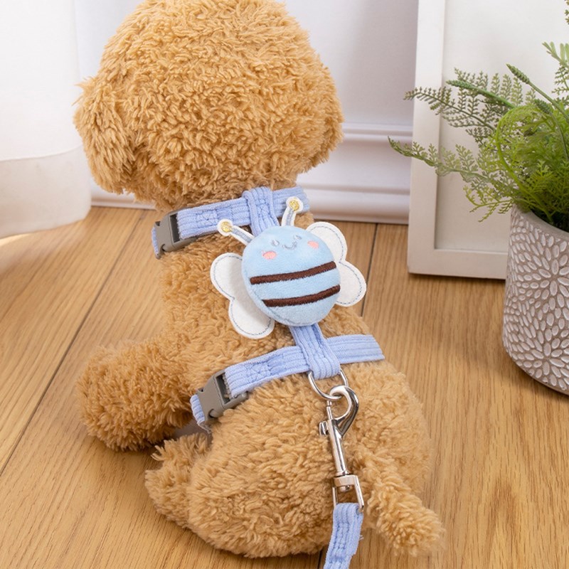 小狗狗牵引绳蜜蜂小型幼犬泰迪比熊博美贵宾胸背带狗链子遛猫绳子