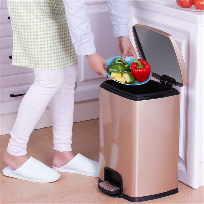 20升大垃圾桶大号客厅欧式大容量加厚脚踏式不锈钢家用厨房垃圾桶