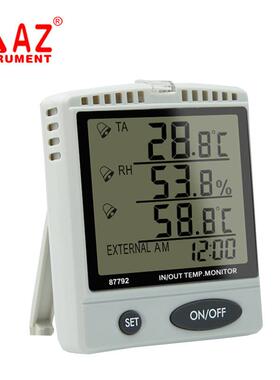 衡欣 AZ87792高精度温湿度表温湿度报警计配高温探针温湿度检测仪