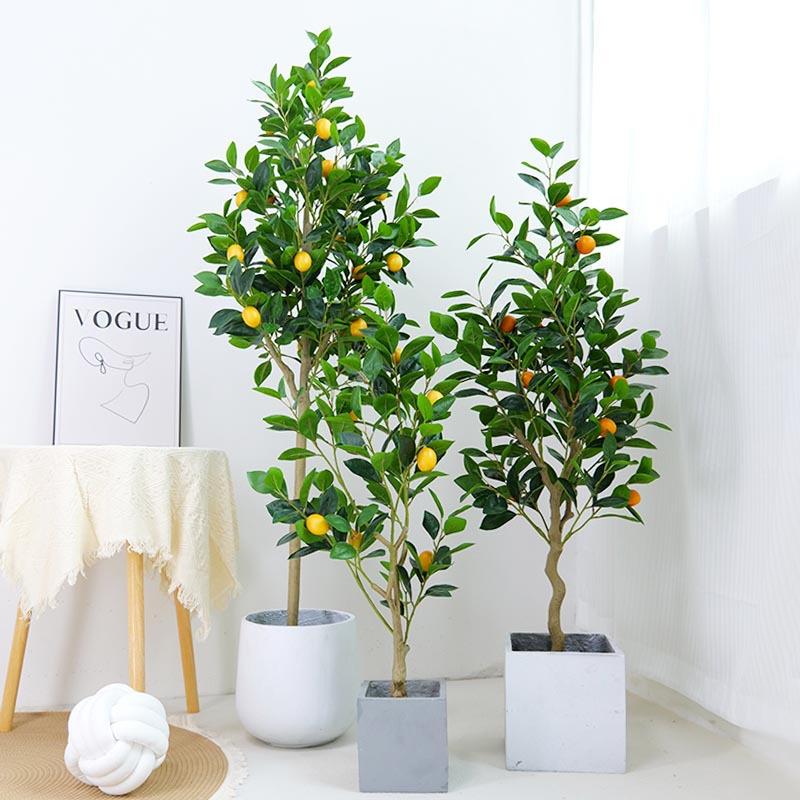 仿真柠檬树盆栽室内ins风格绿植客厅橘子落地盆栽摆件装饰家假树