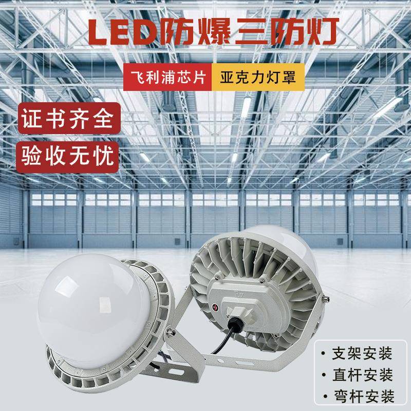 led防爆灯仓库厂房加油站车间免维护高亮户外平台工业照明三防灯
