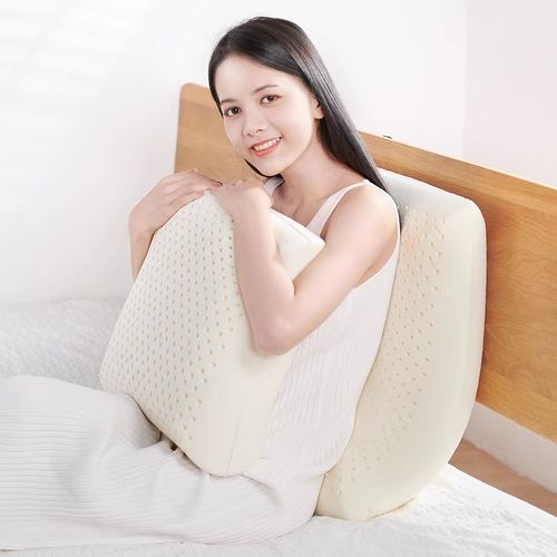 牀头乳胶靠垫泰国天然橡胶实木沙发抱枕简约办公室客厅腰靠大靠背