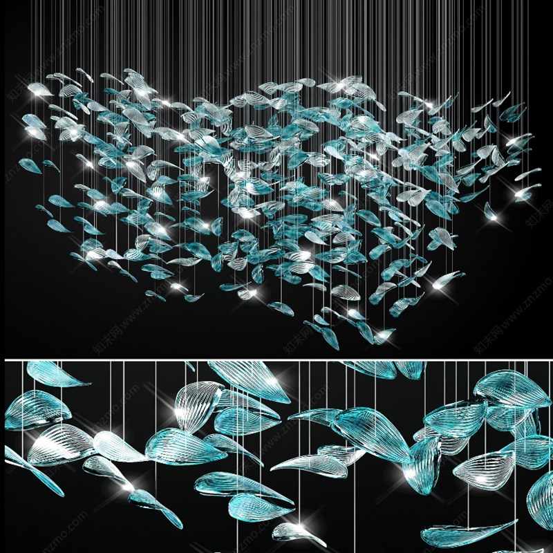 定制酒店会所餐饮包间大堂售楼部宴会厅艺术工程玻璃造型装饰吊灯