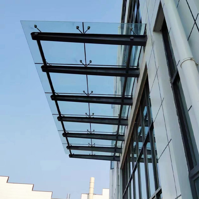 玻璃雨棚钢梁定制 满焊焊接牛腿钢梁支架 玻璃幕墙配件H型钢结构