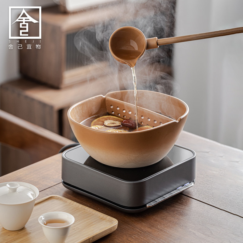 舍己宜物陶瓷煮茶器古法合璧煮茶碗茗凤祥电陶炉复古玻璃花壶茶具