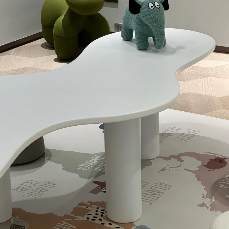 售楼处儿童区桌椅阅读圆凳架空层儿童乐园娱乐区手工桌椅定制