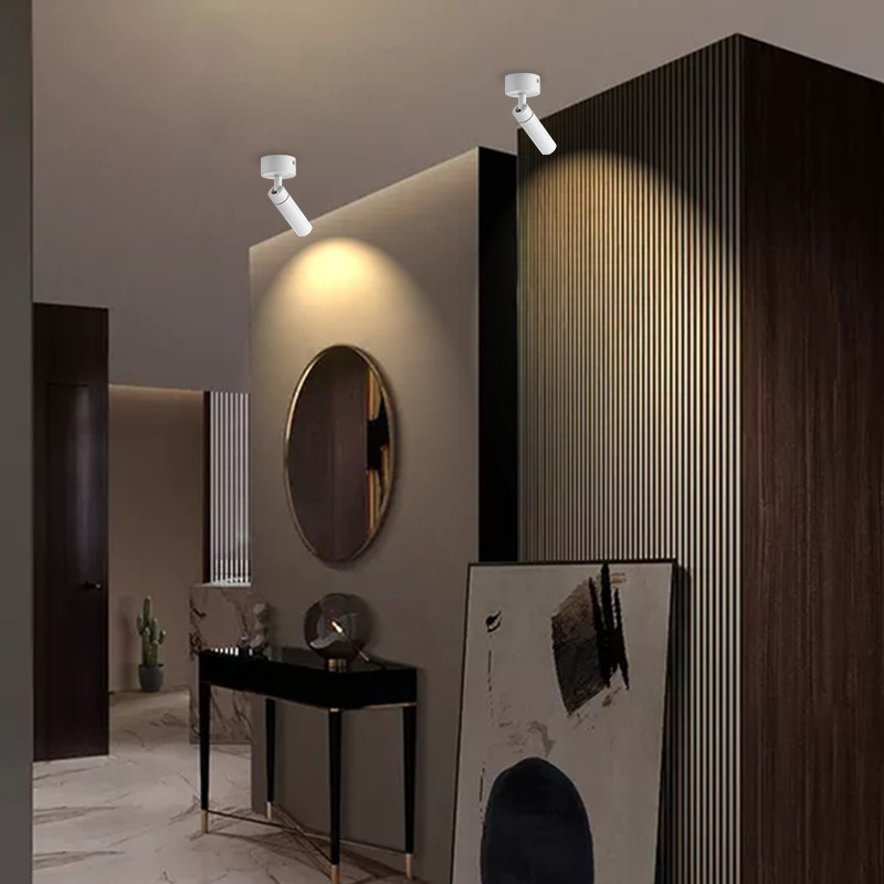 led迷你明装小射灯轨道吸顶可调酒吧聚光酒柜彩色 彩光红黄蓝紫1W