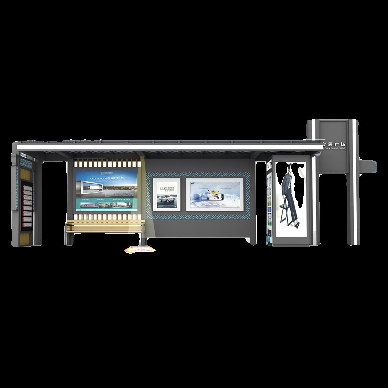 成品候车亭不锈钢公交站台生产厂家公交车站台招呼站电子站牌制作
