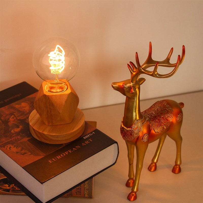 实木底座简易台灯床头灯泡奶白灯座带线开关卧室配件灯座螺口E27