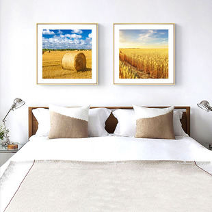卧室床头装饰画麦田丰收墙画客厅挂画风景酒店民宿饭厅餐厅墙壁画