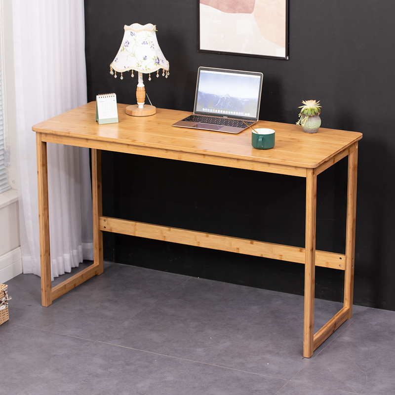 电脑桌台式家用学习写字书桌实木长方形条桌简约胡桃办公桌小桌子
