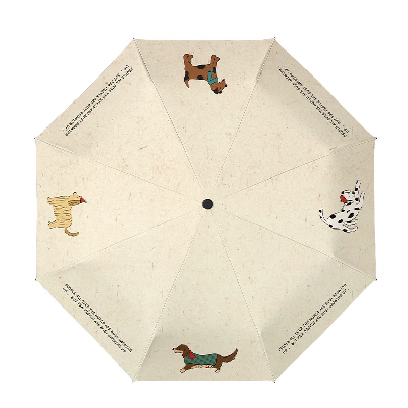 Ciktu西卡图可爱卡通狗狗遮阳伞晴雨两用折叠伞加大加厚加固雨伞