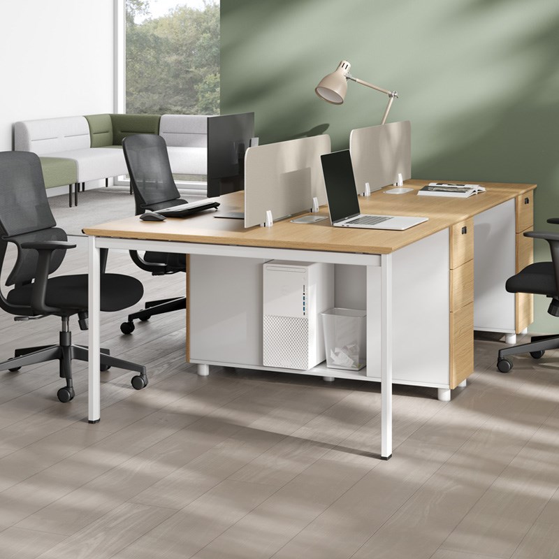 圣奥灵悦办公桌椅组合屏风工位办公室员工桌简约职员桌电脑桌子