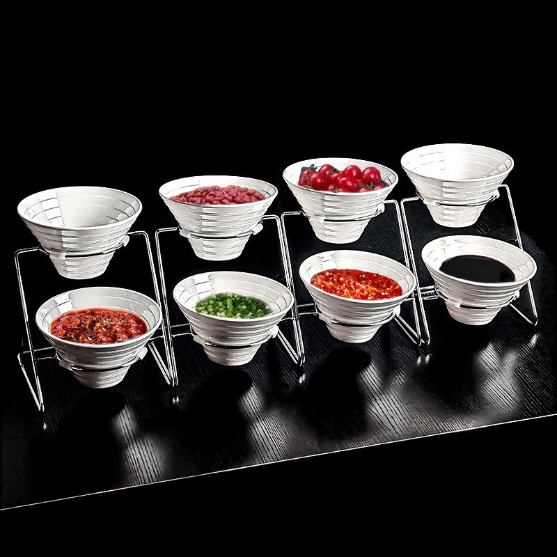 商用咸菜容器酒店自助早餐器皿小菜展示盒小料台架子火锅店调料架