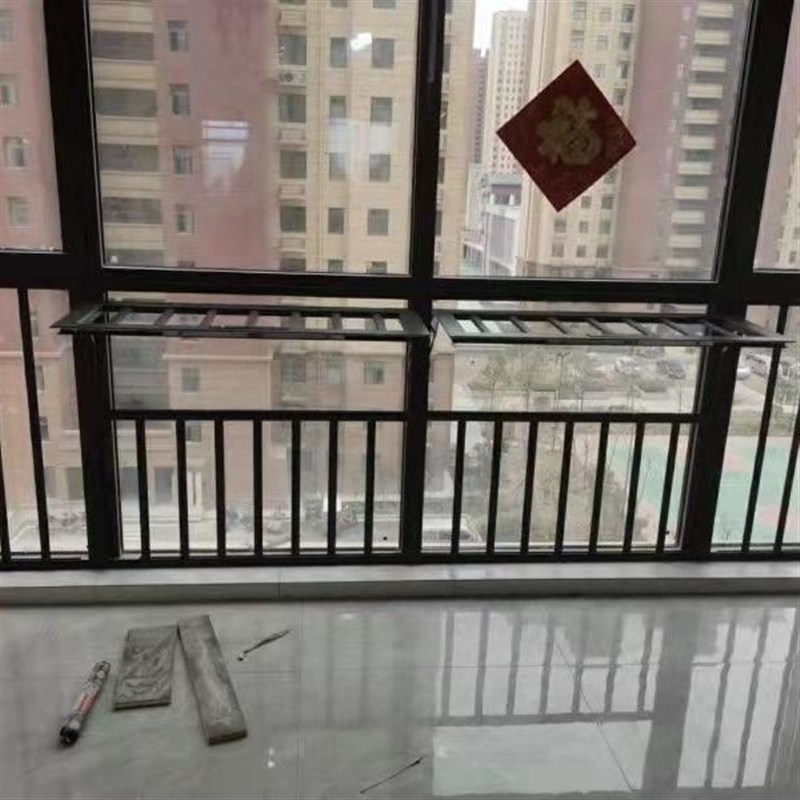 阳台护栏晾衣架铝合金多功能可折叠防护栏窗户防护栏可养花置物