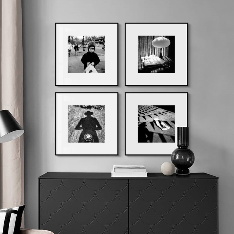 九宫格简约照片墙相框空框定制铝合金画框正方形黑白装饰装裱画框