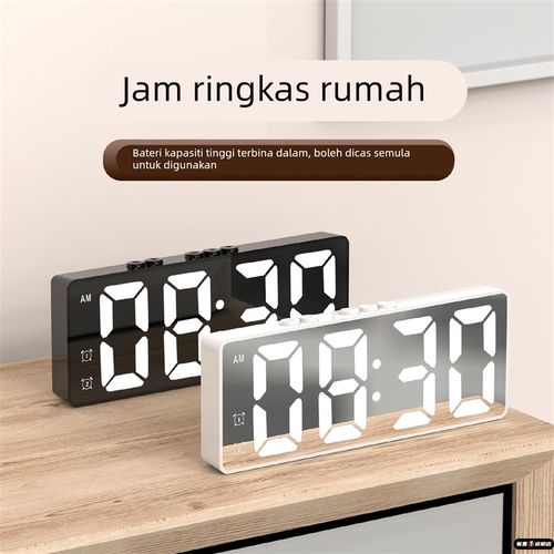 LED闹钟表座钟电子大数字台钟卧室学生时钟夜光静音智能充电挂钟