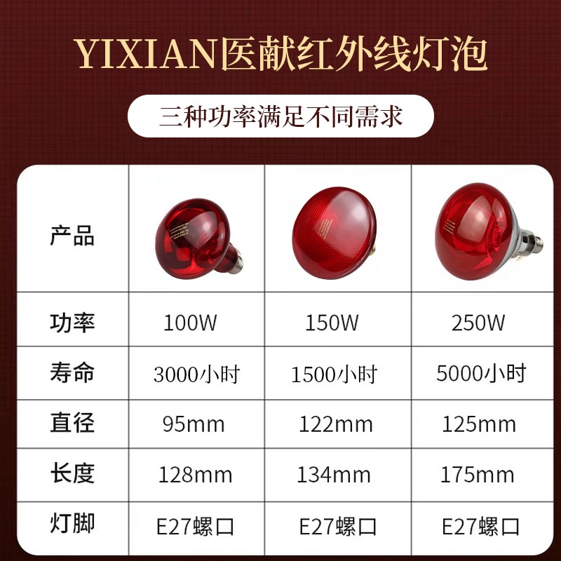 高校实验红外线加热灯1W科研0w/375W耐热能量测试烘干燥烤灯