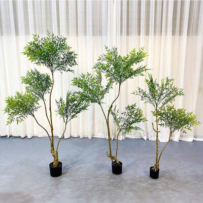 仿景真绿南天竹假物装饰大型室内高73162941端植轻奢落地造仿真花