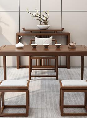 椅FUY阳台茶桌全套用简家约白蜡木茶桌组合全实户木小型泡茶台