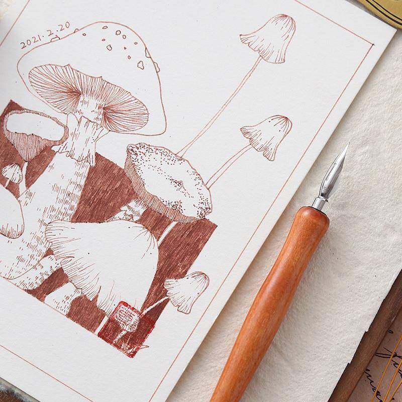 QJW立川笔笔尖木杆蘸水画笔钢笔淡彩勾线绘用漫画专水彩书写用笔